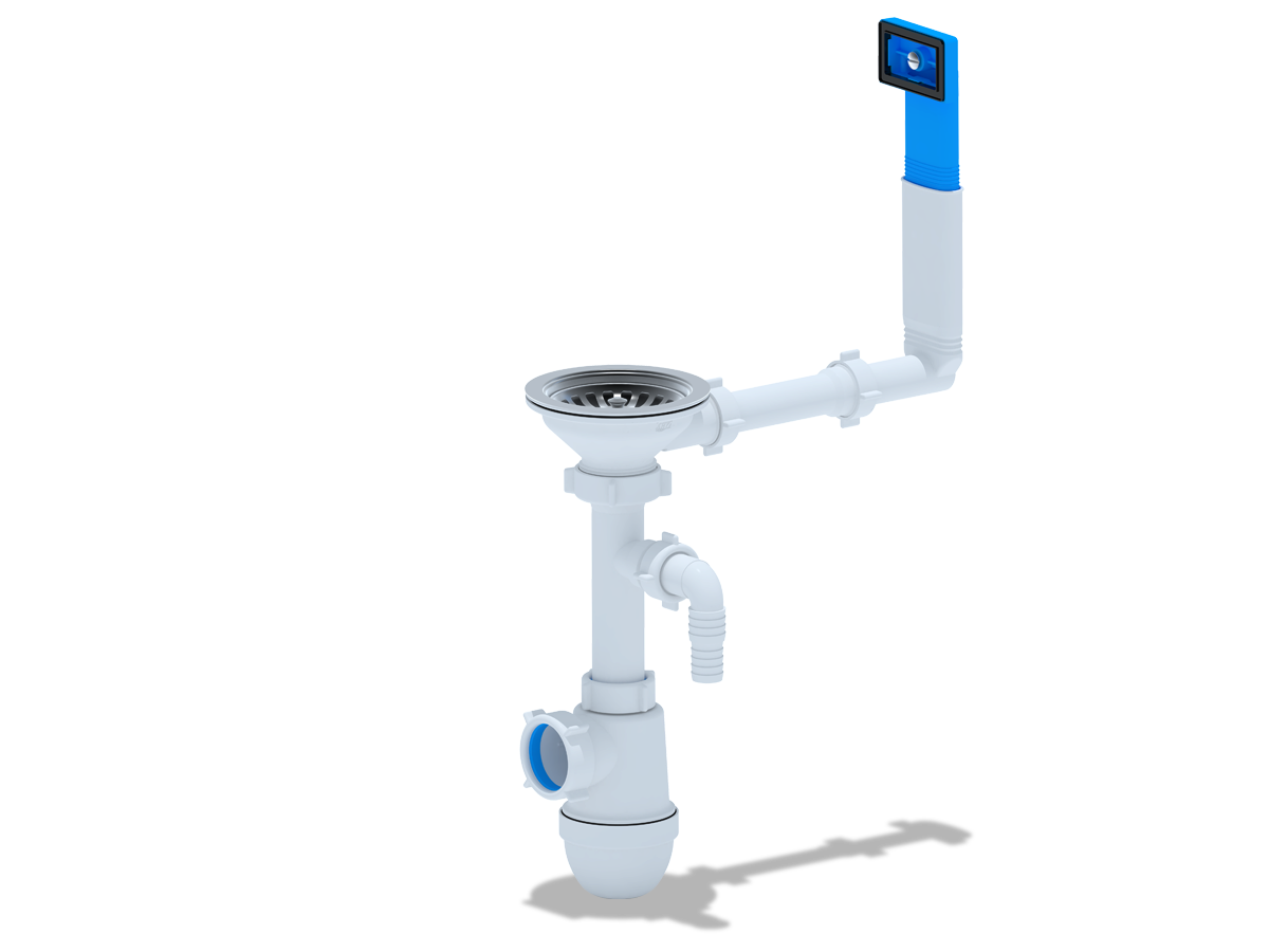 Сифон АНИ 3 1/2"*40с переливом мойки и отв., ANI PLAST