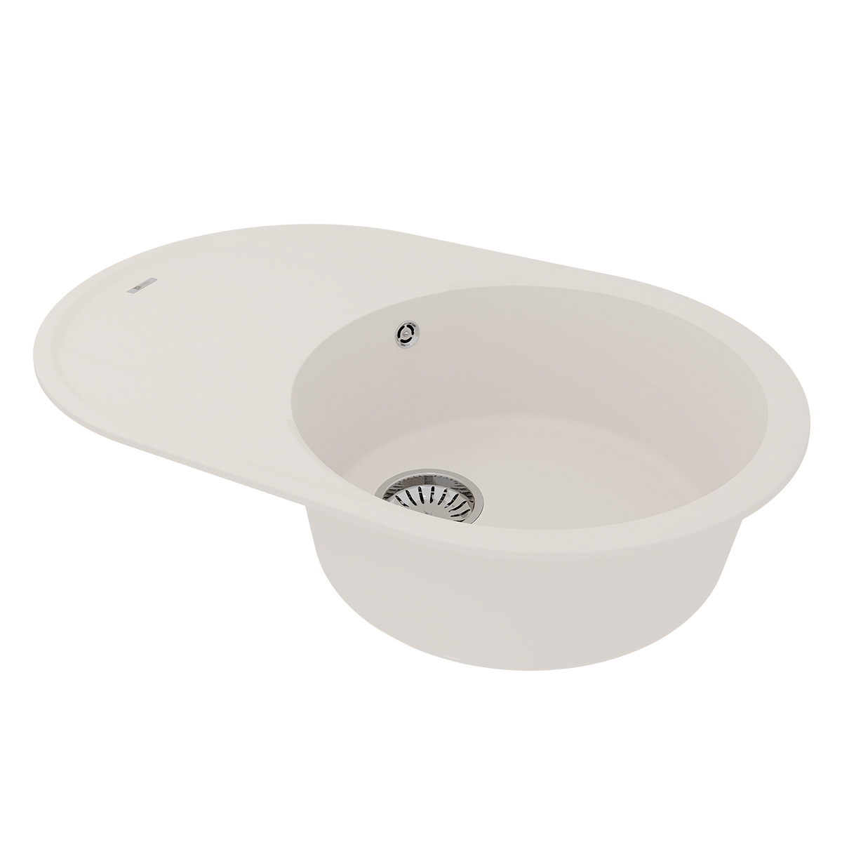 Кухонная мойка Lemark LACHA 760 врезная овальная с крылом из кварцгранита, Жасмин 