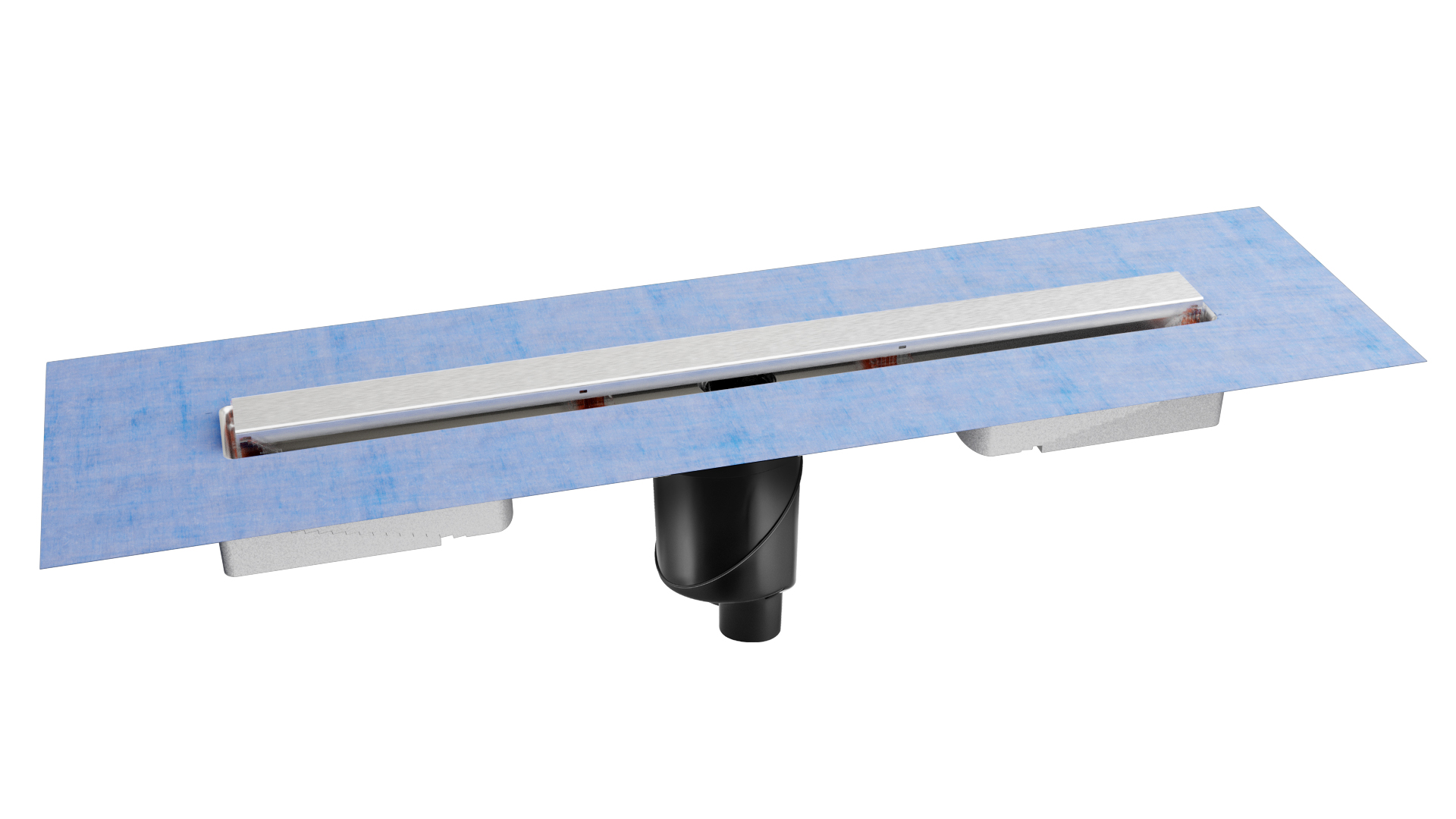 Желоб водосток C1 NORMA 500, матовый хром, S-сифон D50/105мм H50 вертикальный, BERGES