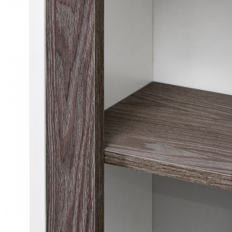 Шкаф-колонна РЕНЕ, подвесная, белый, грецкий орех