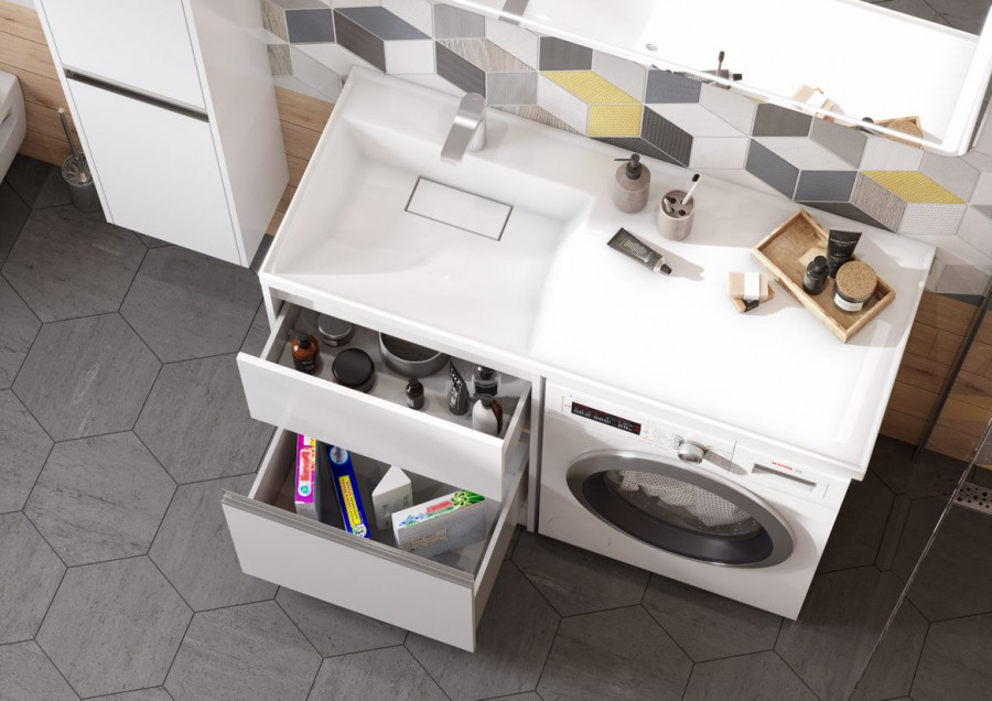 Раковина ЛОНДРИ 120, левая, белая