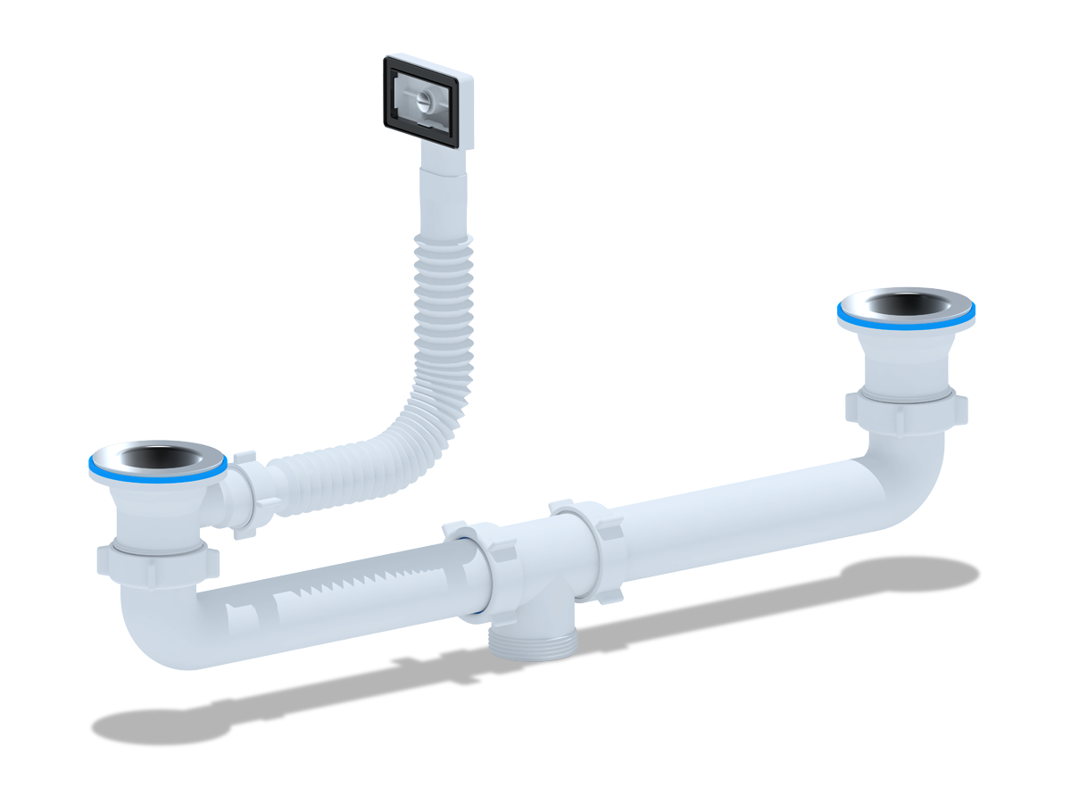 Набор для двойного сифонас переливом, ANI PLAST