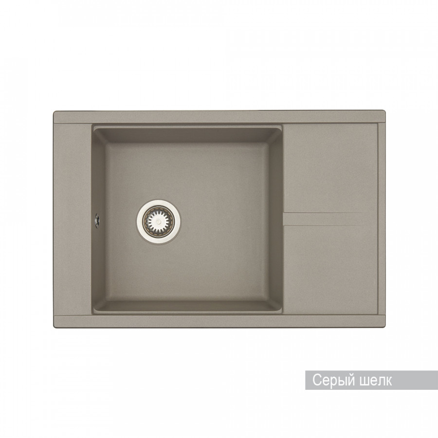 Мойка для кухни Делия 78 787x516x218 мм, прямоуг. с крылом, серый шелк
