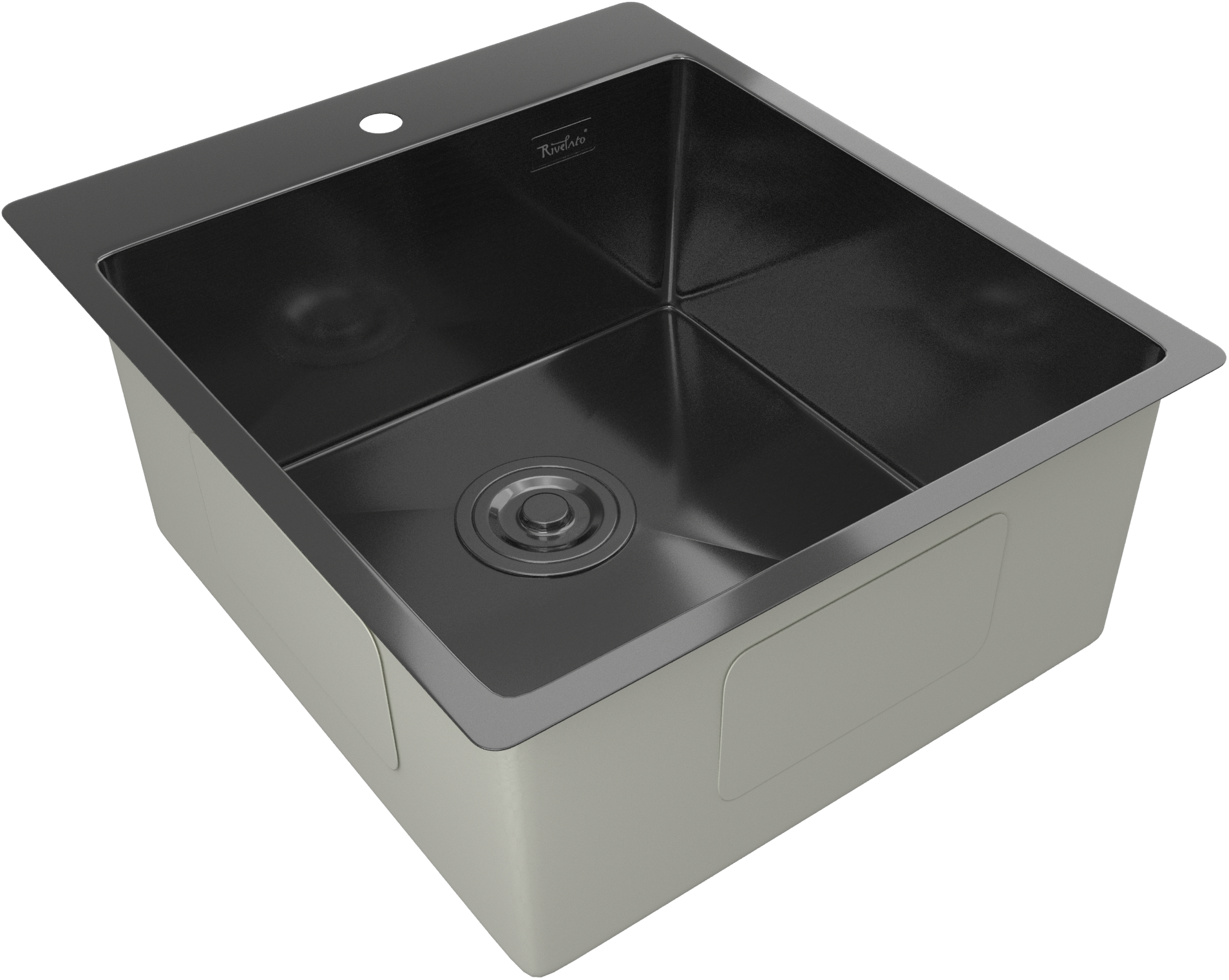 Rivelato Rinox 4450 PVD black Мойка нерж.сталь 1 чаша  440*500*200 мм арт.4450 PVD black