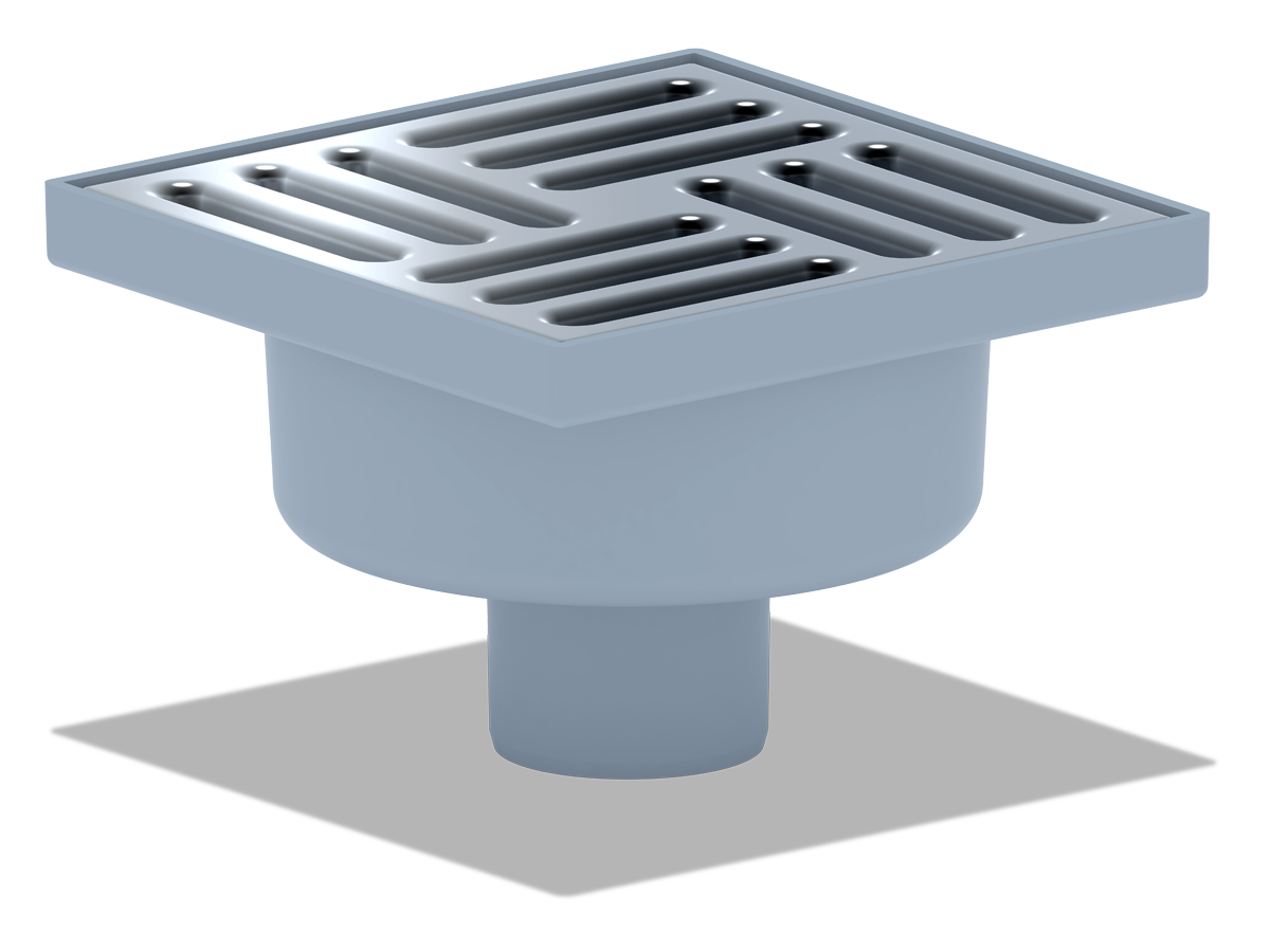 Трап верт.вып.50  н/рег. реш.15*15  нерж сухой	