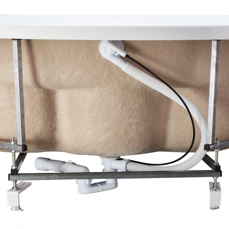 Монтажный комплект для ванны КАННЫ 150х150 см. (рама, слив-перелив с сифоном, крепеж к стене, крепеж