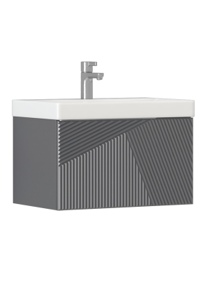 Тумба под раковину VELVEX Edge 600-0-1 (9696) навесная графит