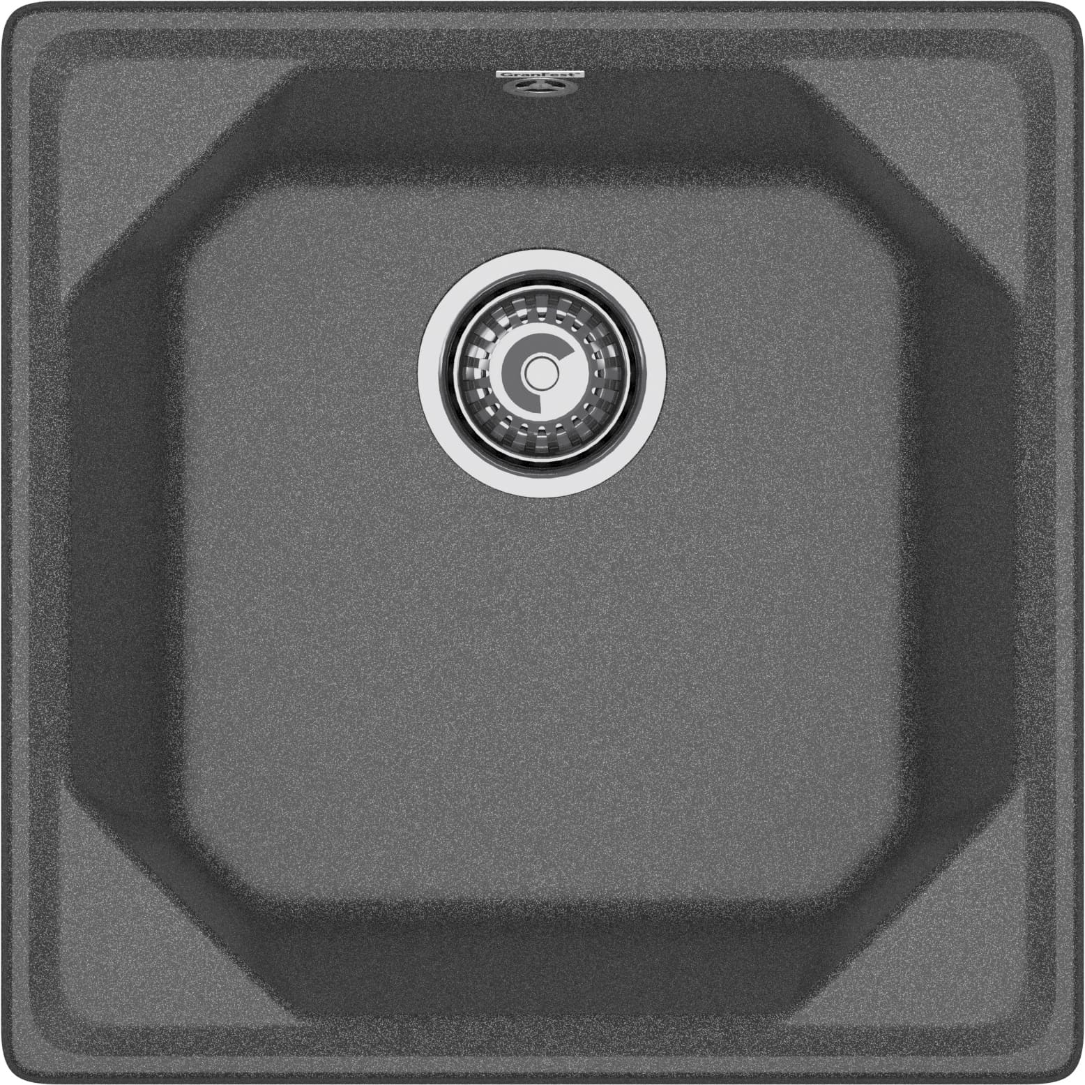 GRANFEST Мойка композит UNIQUE, GF-U-500, 1-чаша 500*500, графит