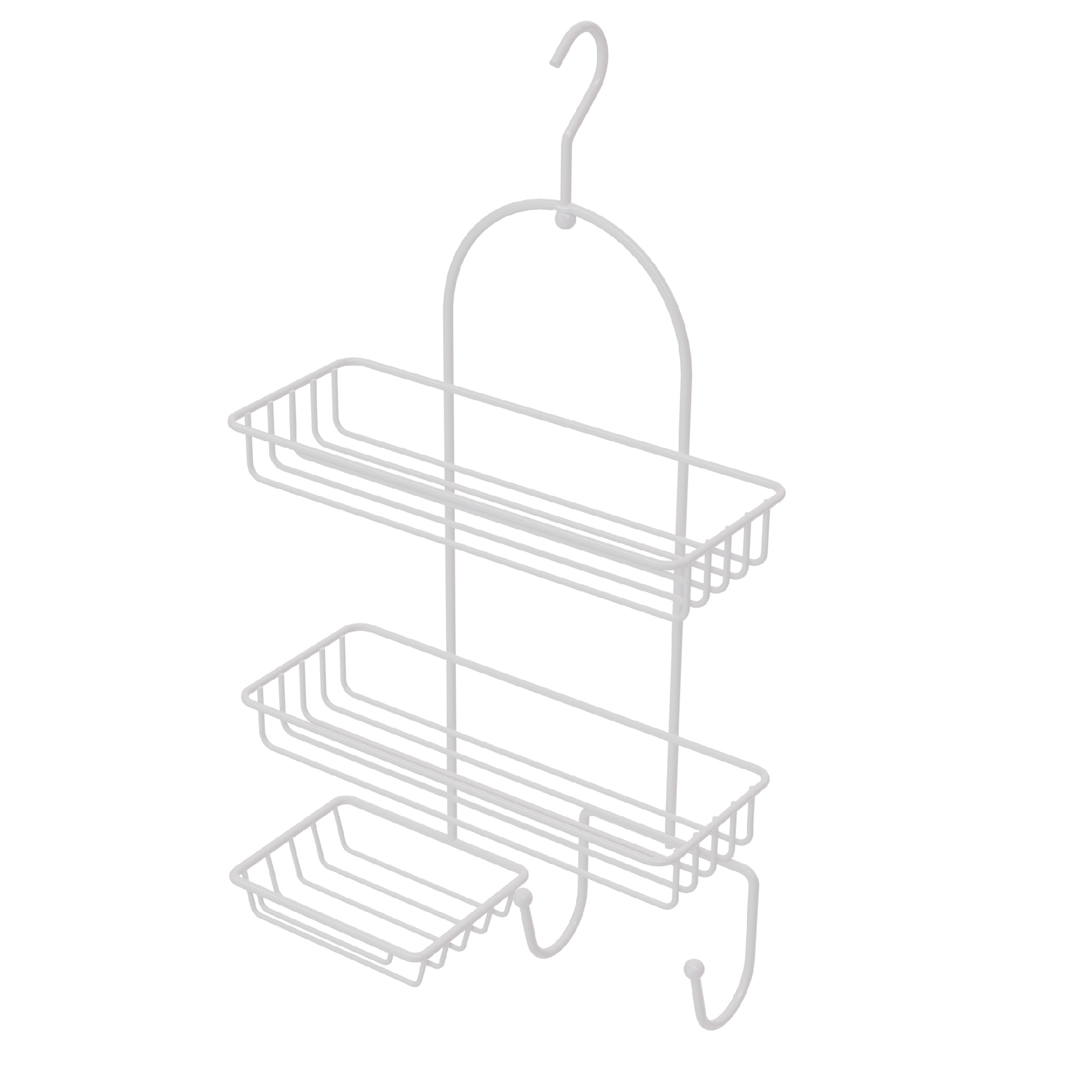 Полка прямоугольная двухэтажная с мыльницей белая Fixsen FX-970W