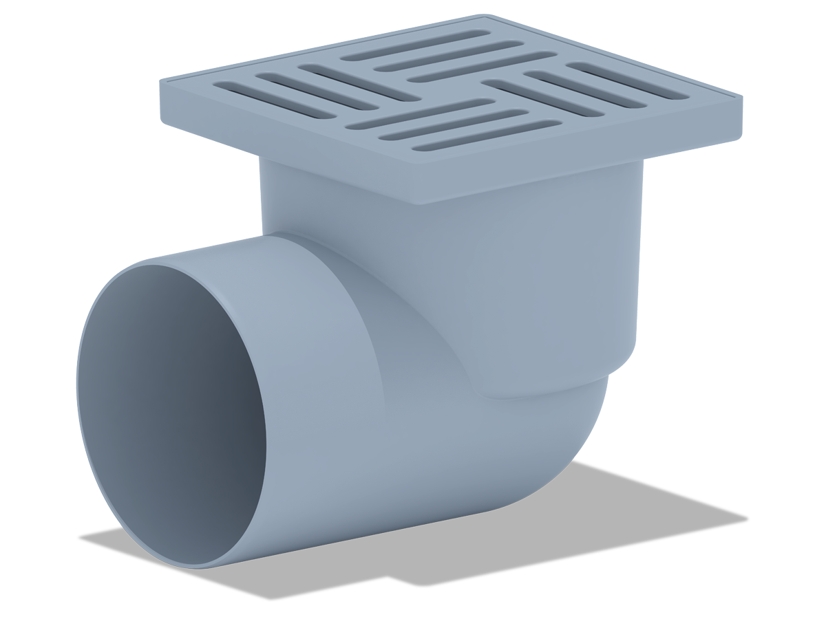 Трап гориз.вып.110 н/рег. cрешеткой из пластика 15х15, ANI PLAST