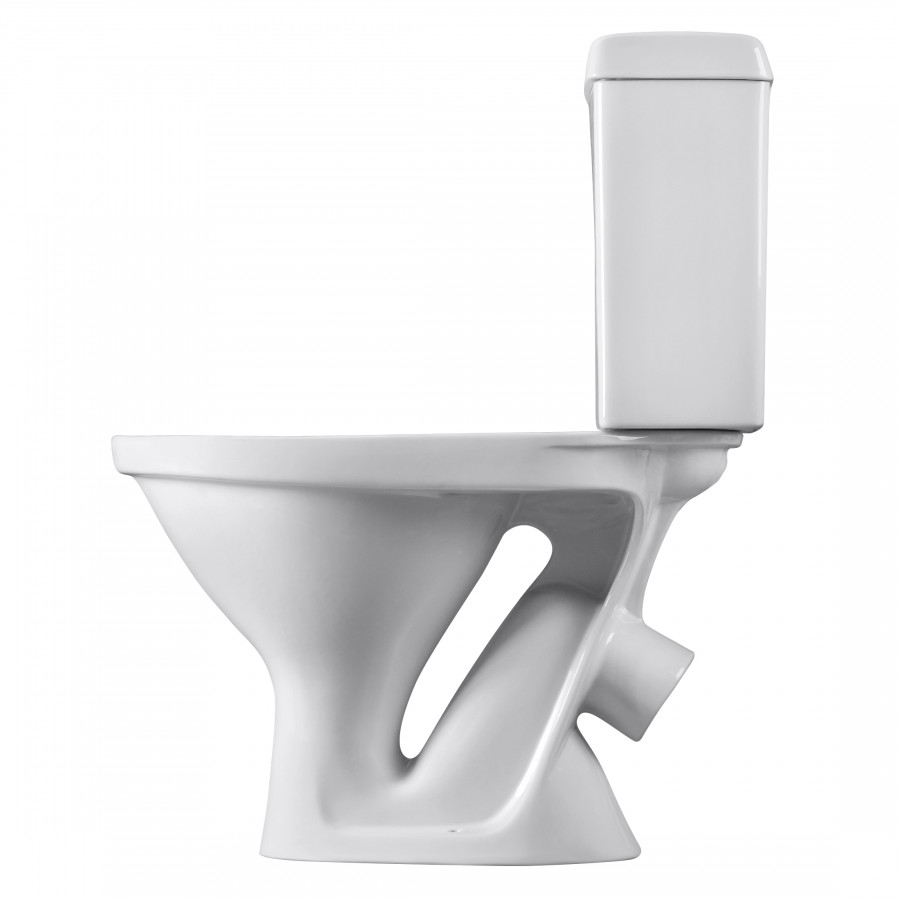 Унитаз-компакт "Форвард" косой выпуск, с 1-режимной кнопочной арматурой  и сиденьем п/п "Уклад". SAN