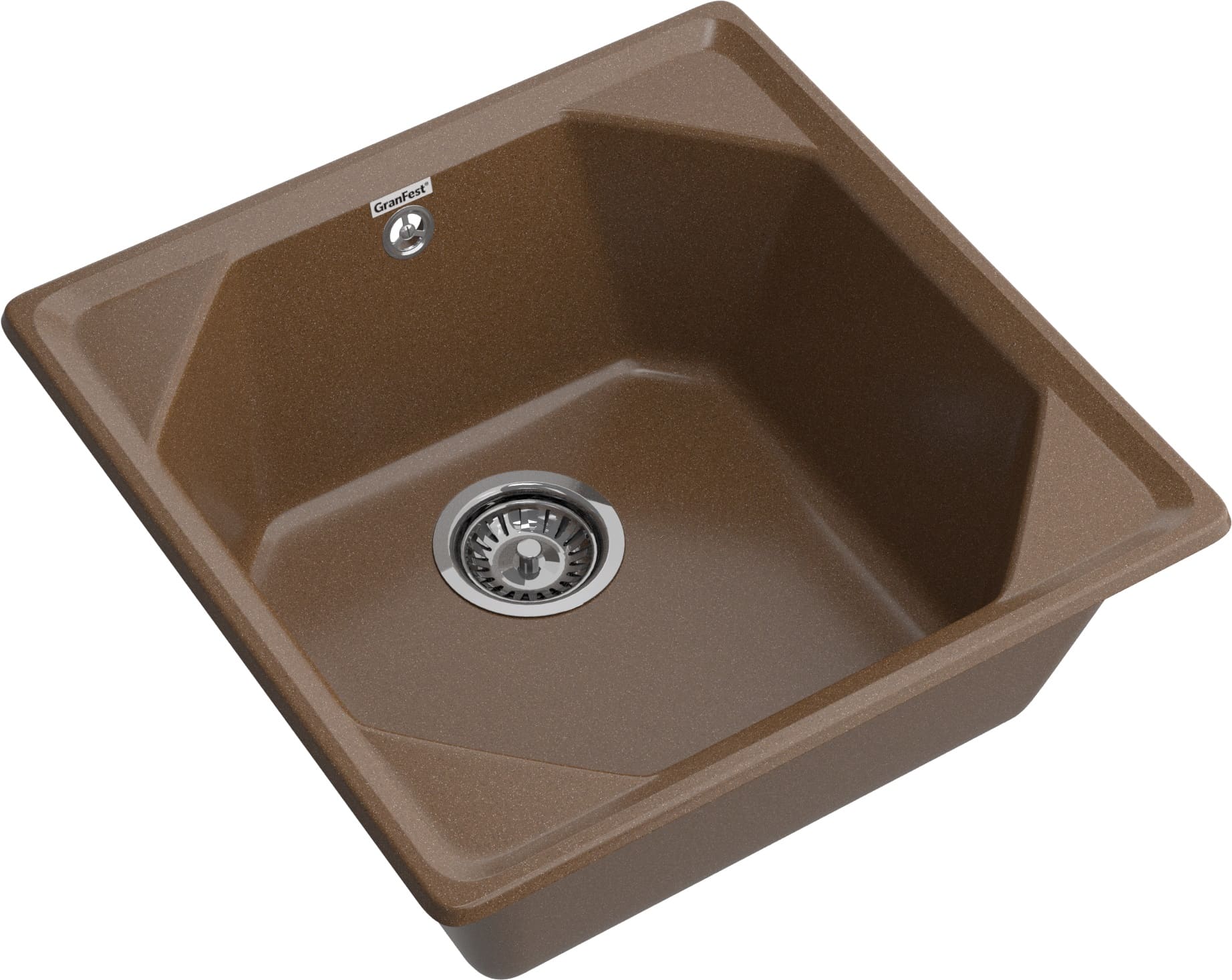 GRANFEST Мойка композит UNIQUE, GF-U-500, 1-чаша 500*500, терракот