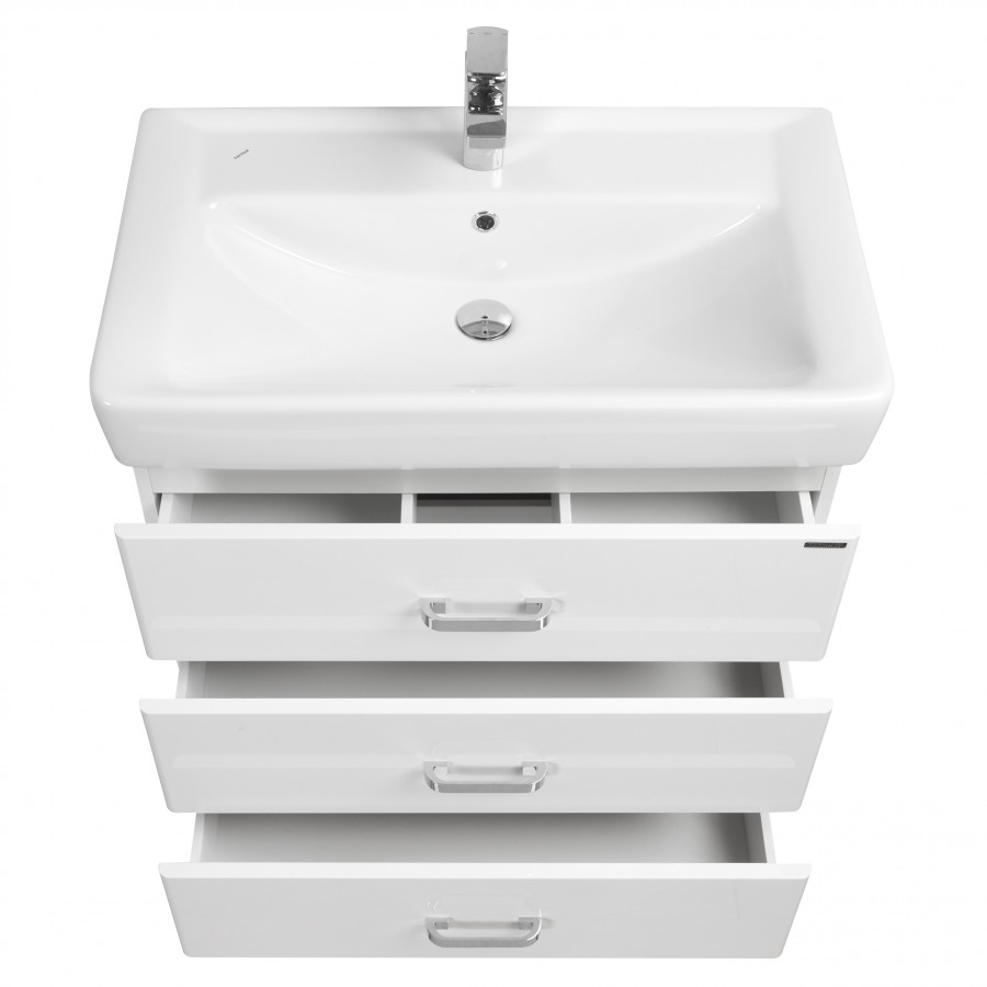 Тумба АМЕРИНА 80 М, белая (под раковину ТИГОДА 80)