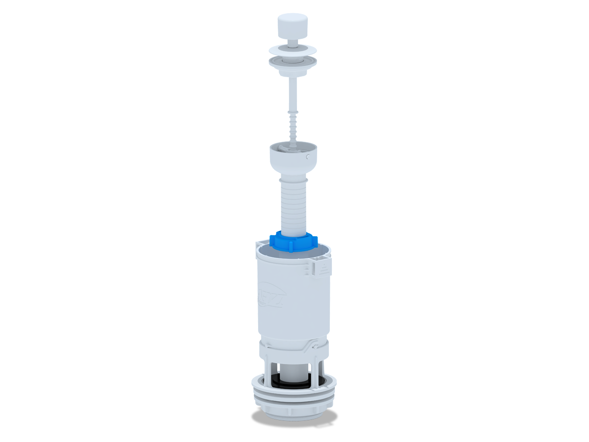 Арматура спускная ШТОК пластик белый ручка, ANI PLAST