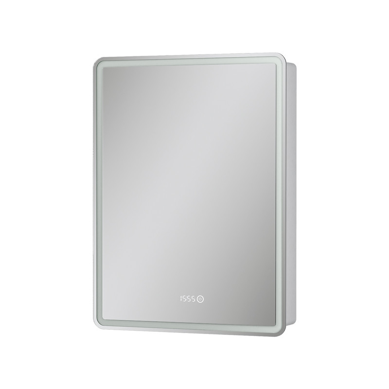 Зеркальный шкаф EQUIL Nice LED 60 с часами правый белый
