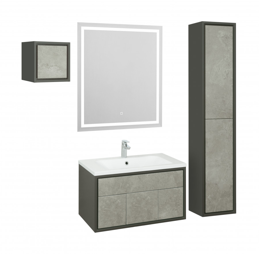 Тумба УЭЛЬС 80, графит (под раковину БРУК 80)