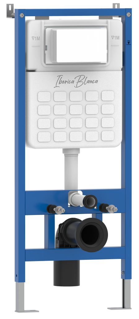 Комплект 2в1 IBERICA BLANCA инсталляция SILENCIO, кнопка смыва ESTI-R хром матовый (IB001.214)