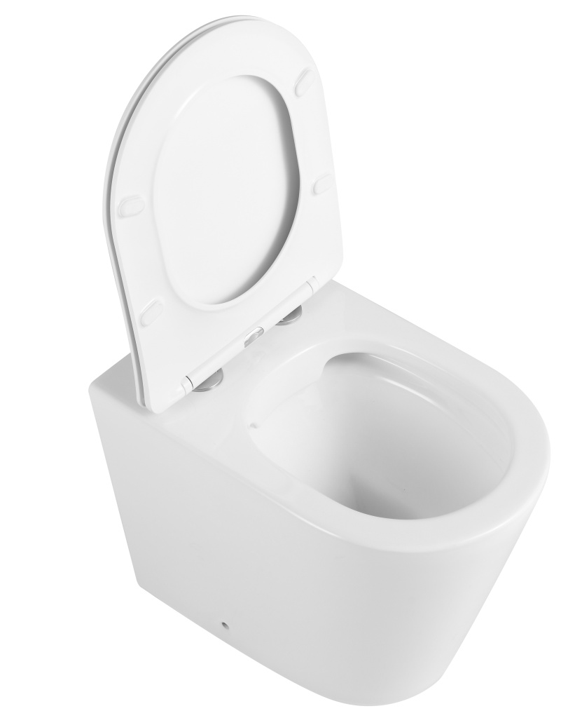 Унитаз приставной IBERICA BLANCA BURGOS ALTO Rimless белый, сиденье полипропилен (IB.BRA.131.1B1)