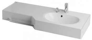 Раковина ОТЕЛЬ 2/1270, правая с навесами и диспенсором