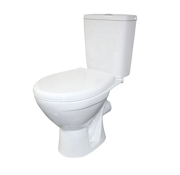 СОЛО ЛЮКС Унитаз компакт, горизонтальный выпуск, белый, 2-х режим. арм-ра, сид. soft-close ROSA