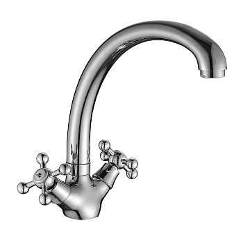 DR54 Смеситель для кухни, выс.пов.излив 214мм, р/ДВ, хром, DR, DR54029