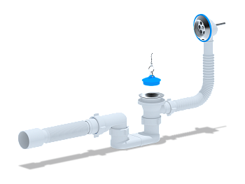 Сифон Ани для ванны с вып/перплоский с трубой 40/50, ANIPLAST