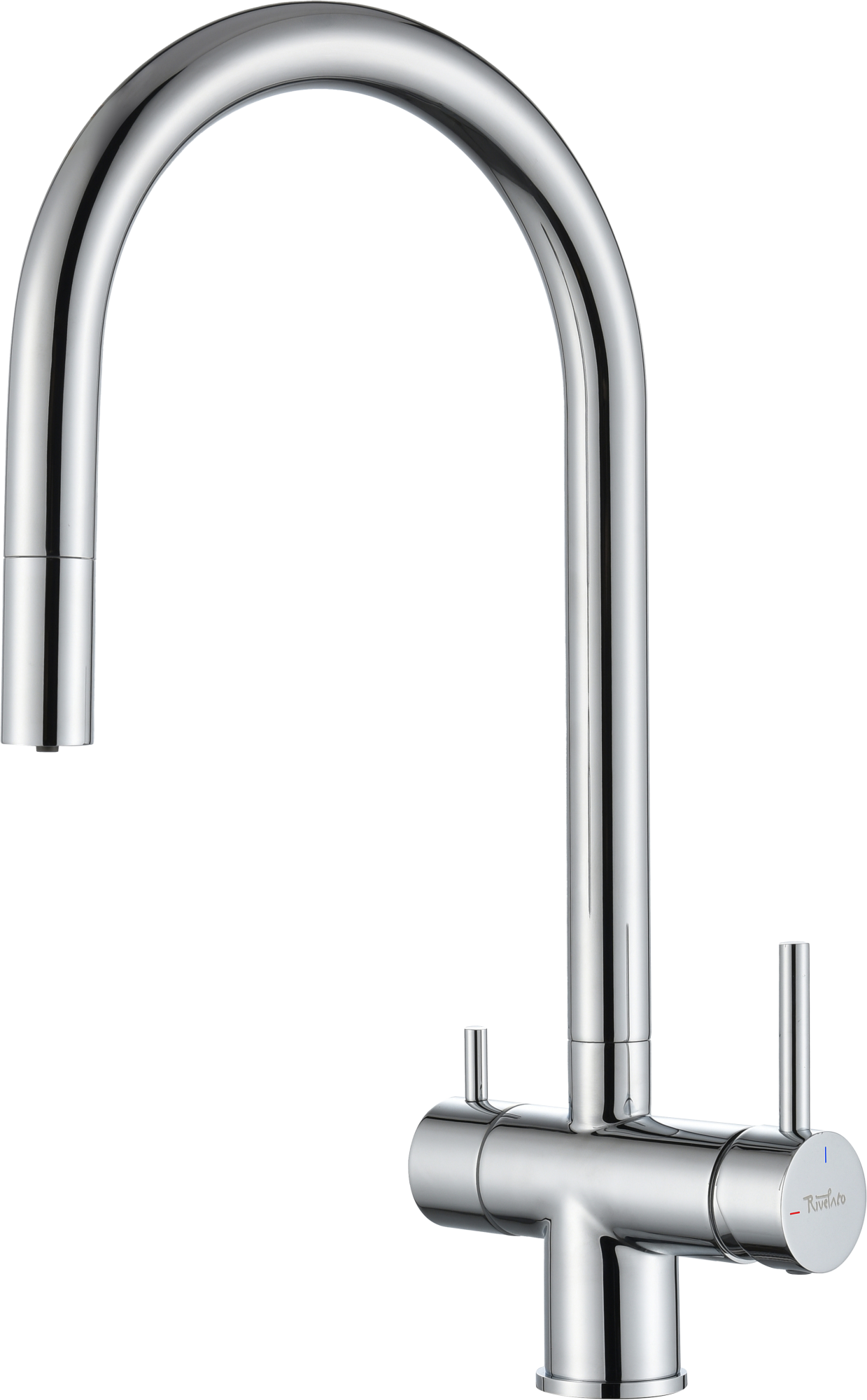 Смеситель для кухни RIVELATO Trevi гибкий излив с краном питьевой воды хром (2433505 cromo)