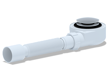 Сиф. для душ. под.1 1/2**50 h=55mm с г/т 375 хром, клик-клак грибок, сетка, ANI PLAST