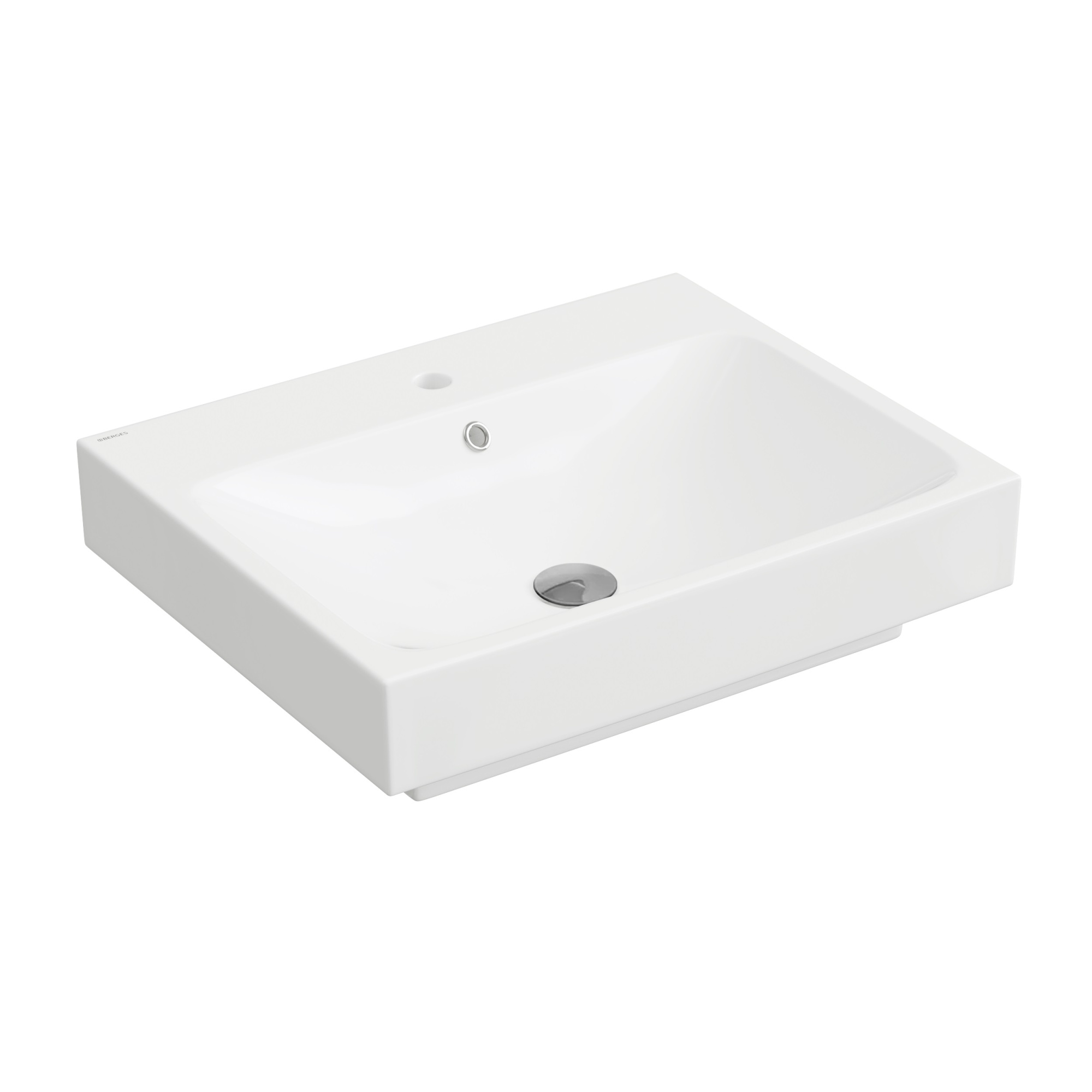 Раковина Strati, 60х48,5 см, прямоугольная, белый глянец, BERGES