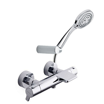 Термостатический смеситель для ванны наружнего монтажа с каскадным изливом и душевым комплектом BLAU