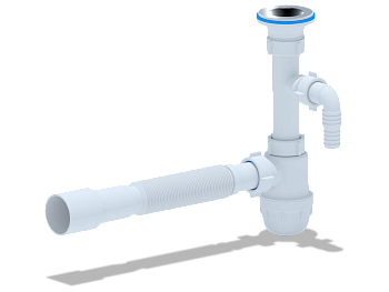 Cифон Ани 1 1/4*32 "Юнг" c отв. для ст/маш.с г/т 32*40/50, ANI PLAST