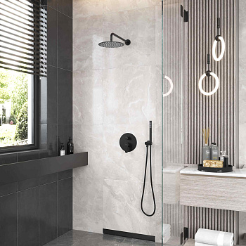 Душевой комплект VENTAS 2R BLACK, черный матовый, BERGES