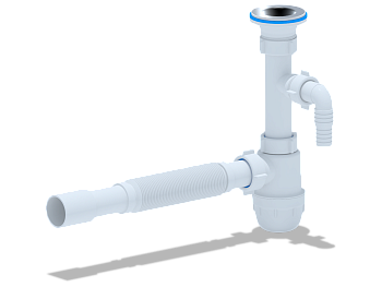 Cифон Ани 1 1/4*32 "Юнг" c отв. для ст/маш.с г/т 32*32/40, ANI PLAST