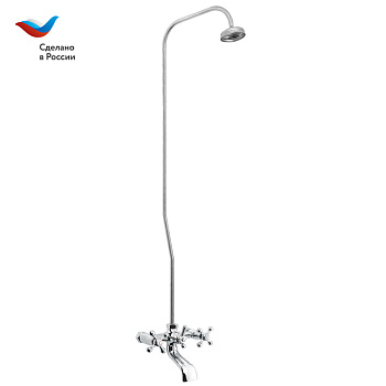 Смеситель для ванны СЛАВЕН Коттедж СЛ-ДВ-А60 с верхним душем хром