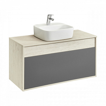 Тумба ЛОФТ УРБАН 100, серый графит, дуб орегон (под раковину MILA 40, MILA 35)