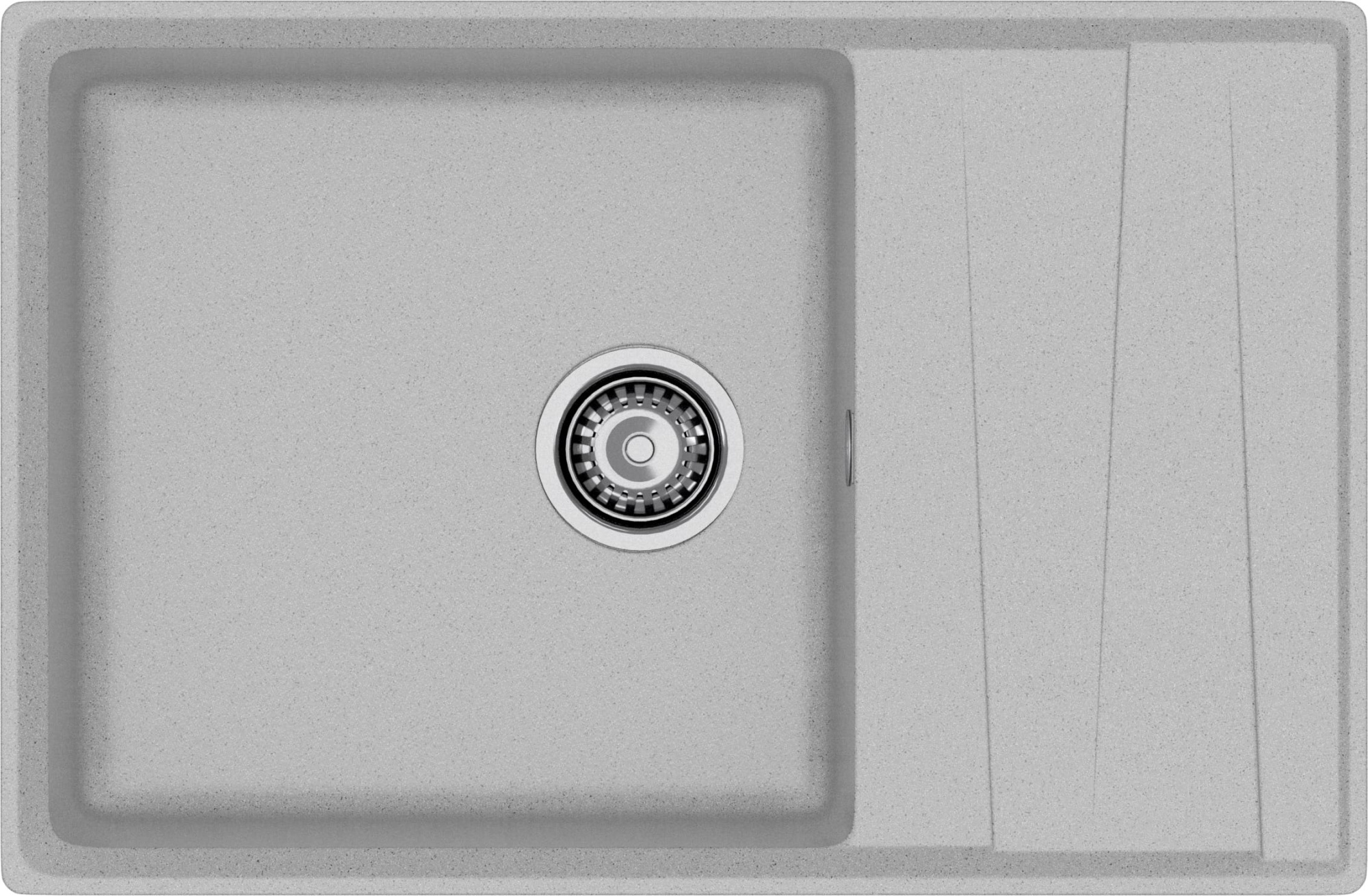 GRANFEST Мойка композит LEVEL, GF-LV-760L, чаш+кр 760*500, серый