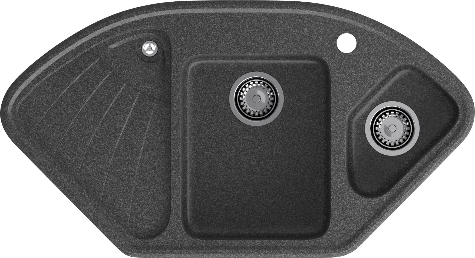 GRANFEST Мойка композит CORNER  GF-C--1040E угловая 1039*560мм  графит арт.GF-
