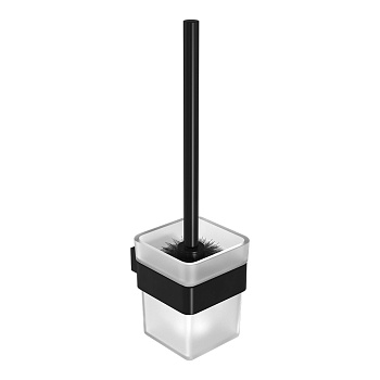 Ершик для унитаза SMOOTH LINE с держателем, черный