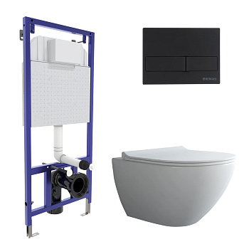 Комплект: инсталляция NOVUM, кнопка L5, унитаз PUMA XL Rimless, сиденье дюропласт Toma Slim SO, BERG