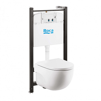 MERIDIAN Комплект 3 в 1 (инсталляции+подв. унитаз Rimless+сиденье SUPRALIT). ROCA