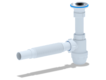 Cифон для раковины АНИ Пласт Юнг BM1005 1 1/4 дюйма 32 c гибкой трубой 32х32