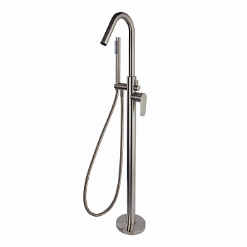 Напольный смеситель для ванны однорычажный с душевым комплектом ALEXIA 368503DNC никель брашированны