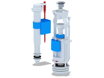 Набор с ниж. подв. 1/2 пласт. кнопка хром. двойная,ANI PLAST	