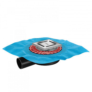 Трап водосток ZENTRUM Norma 100х100, хром глянец, выпуск D50 H65 боковой, BERGES