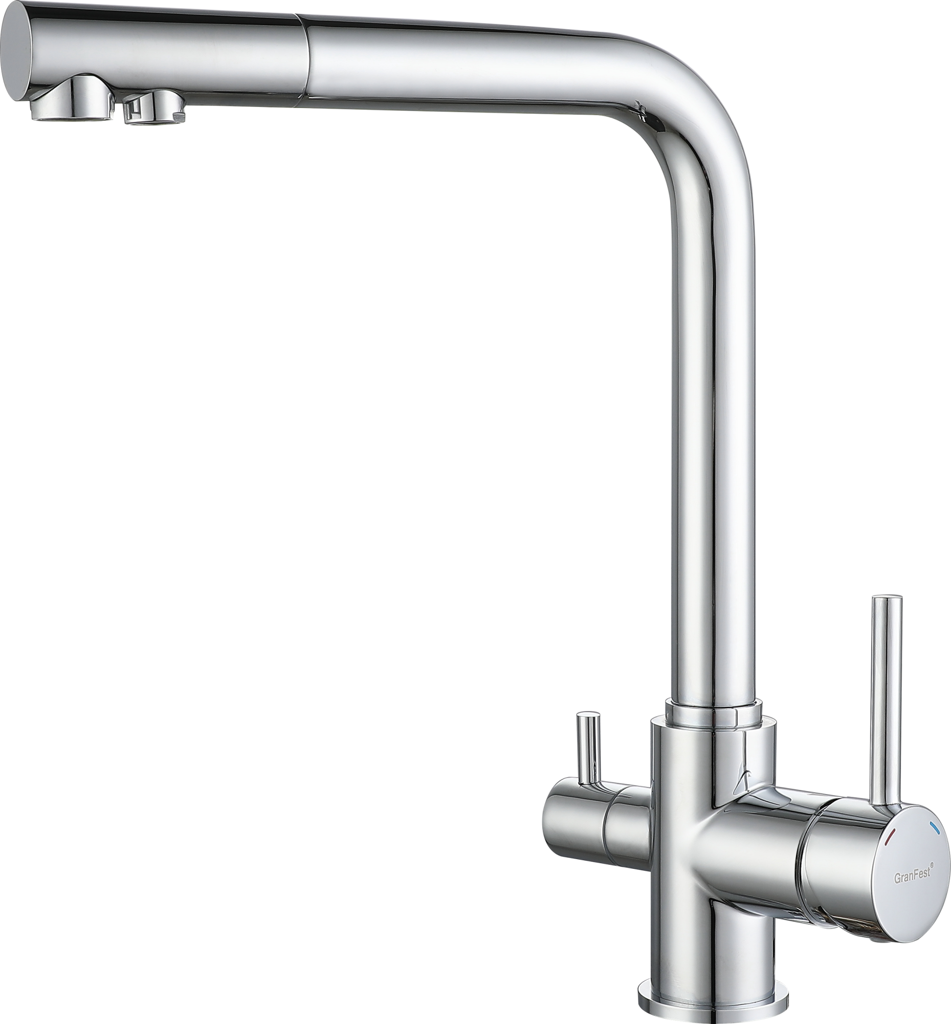 GF Смеситель для кухни, Г-обр. D-35мм с краном питьевой воды (хром)