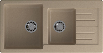GRANFEST Мойка композит PRACTIK GF-P--980KL  2 чаши с  крылом 980*510 мм  песочный  арт.GF-