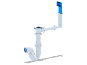 Сифон Ани 1 1/2"*40 прямоточный с переливом мойки, ANI PLAST