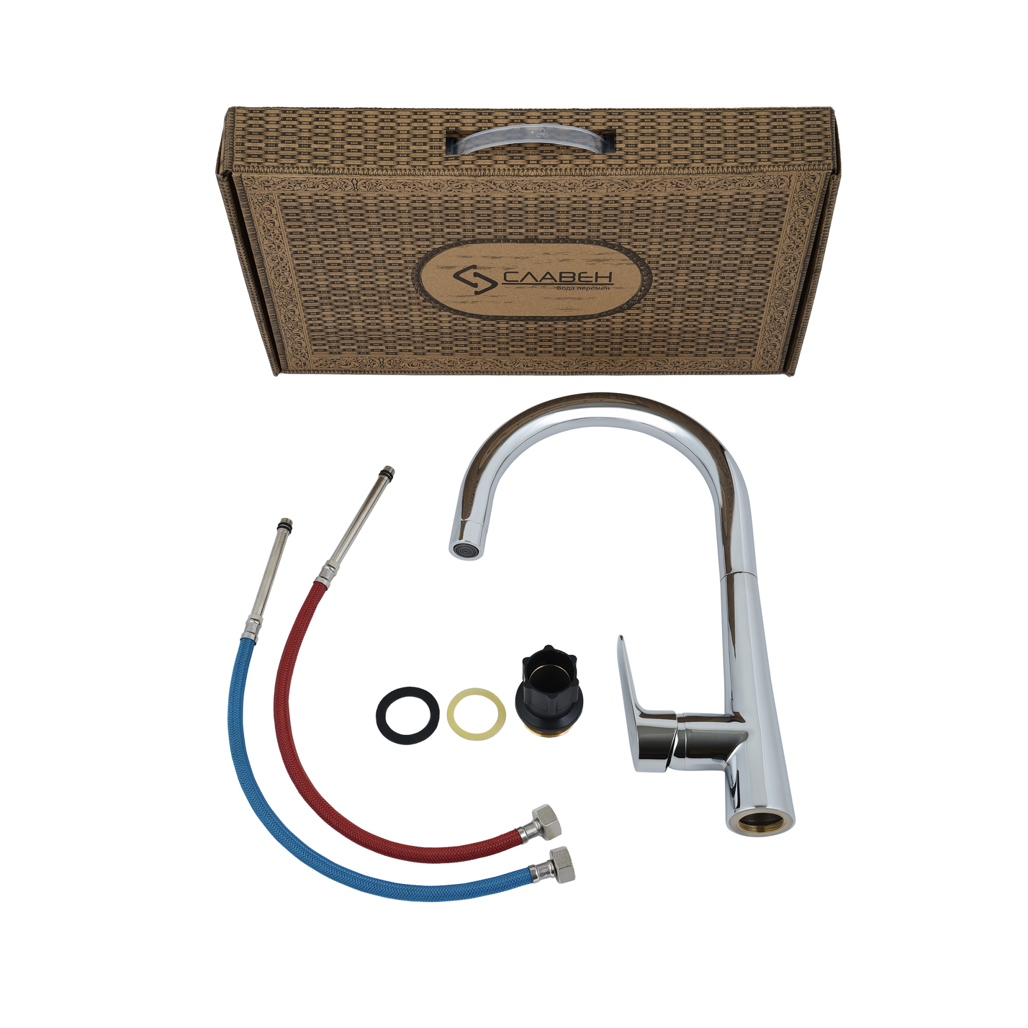 Смеситель для кухни СЛАВЕН Коттедж СЛ-ОД-Г22 хром