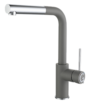 Смеситель для кухни RIVELATO Albano с выдвижной лейкой серый хром (1573503 grigio cromo)