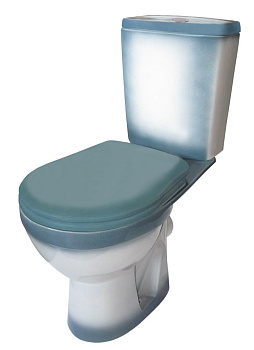 РИО Унитаз-компакт гориз. вып., 2-х режимная арматура "Уклад", сид. полипр. "Уклад", зеленый, ROSA